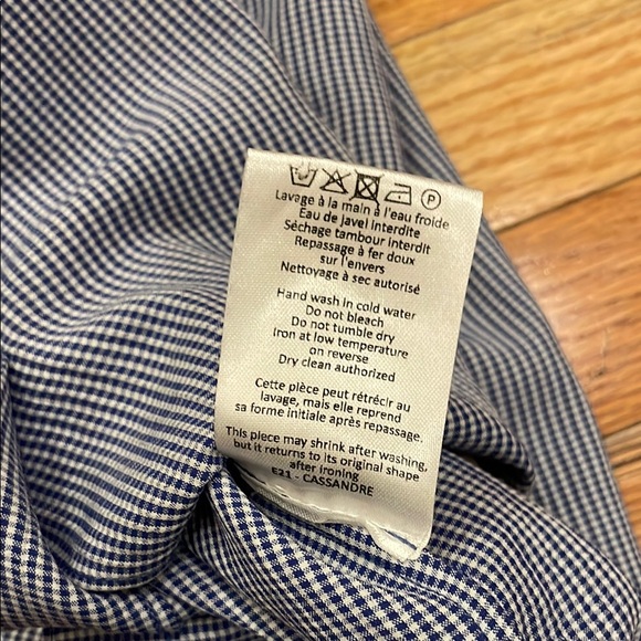 Rouje Paris blue Gingham Cassandre smocked dress size 40 - Picture 8 of 9